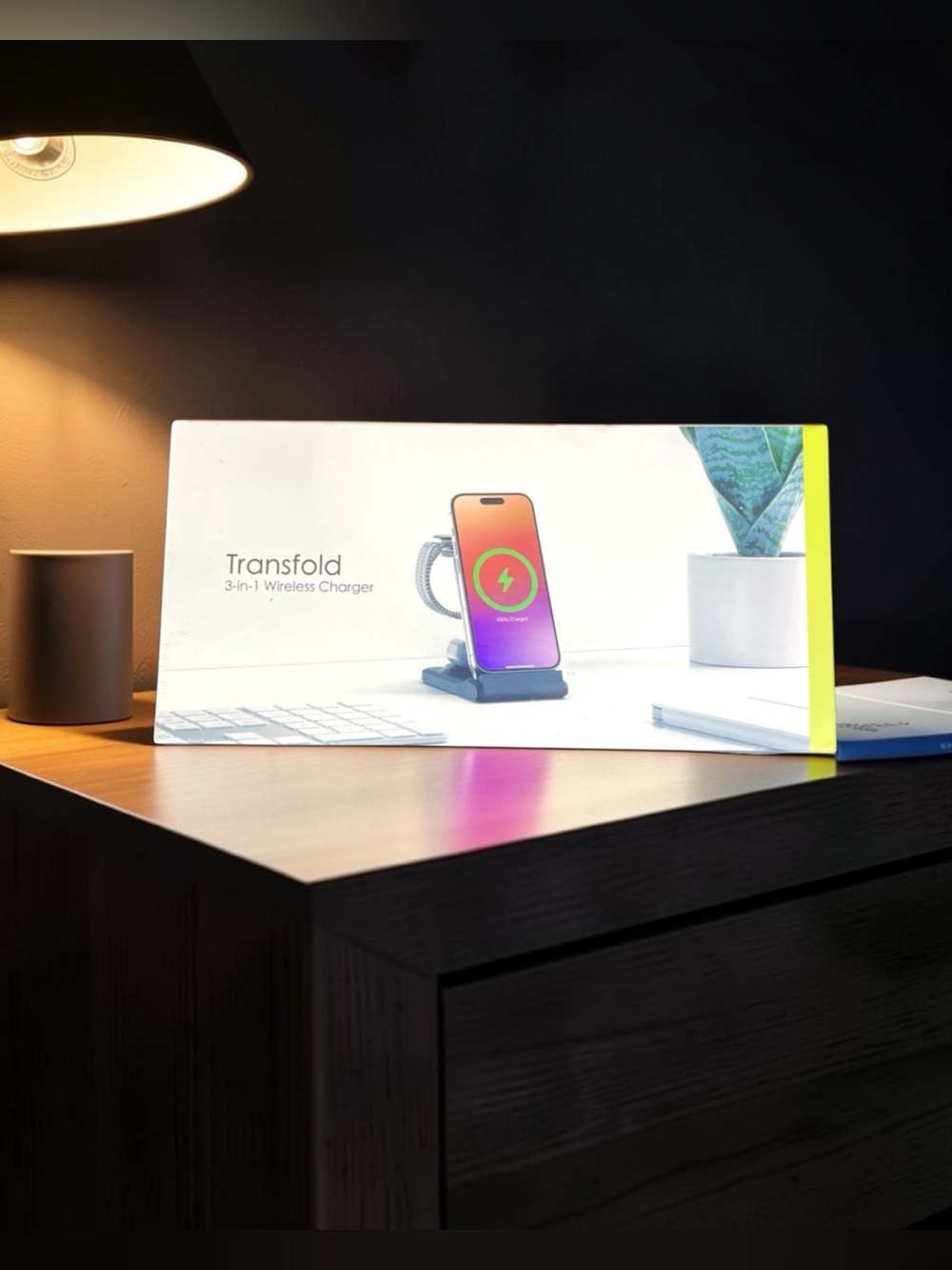 Transfold 3-in-1 Wireless Charging Station W355 Apple iPhone Earbuds Watch Porta